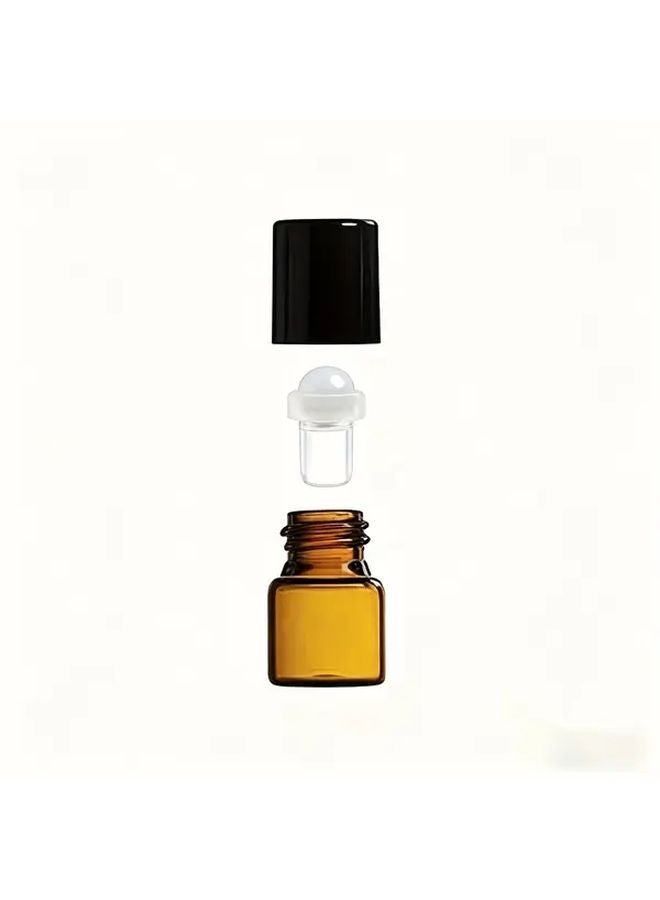 60 Pack Amber Glass Vials With Steel Ball Rollers Leak Proof For Essential Oils - Image 4